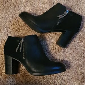 Ladies Sperry Blk Leather/Suede Bootie 7.5